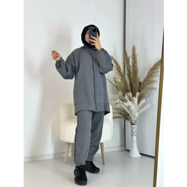 Fermuarlı İkili Takım Antrasit