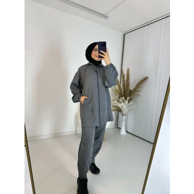 Fermuarlı İkili Takım Antrasit