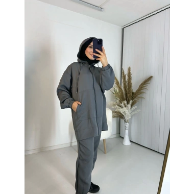 Fermuarlı İkili Takım Antrasit