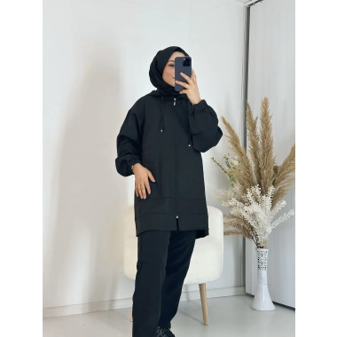 Fermuarlı İkili Takım Siyah