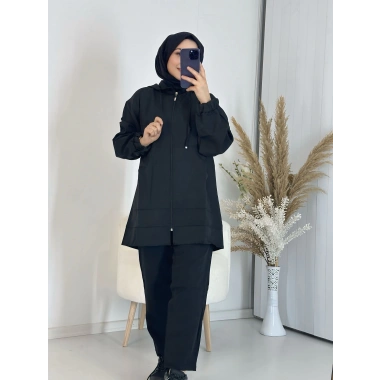 Fermuarlı İkili Takım Siyah