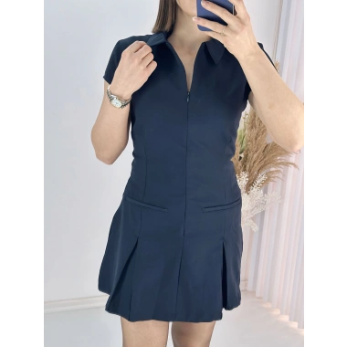 Fermuarlı Mini Elbise