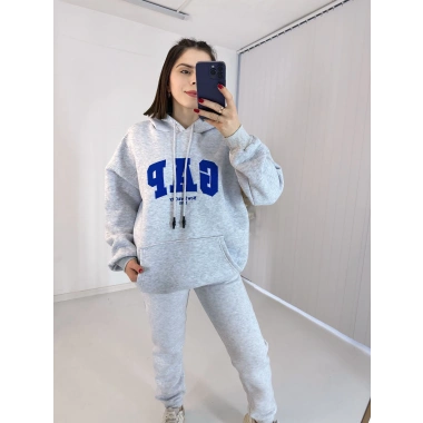 Gap Kapşonlu Gri Üç İplik Sweat Takım