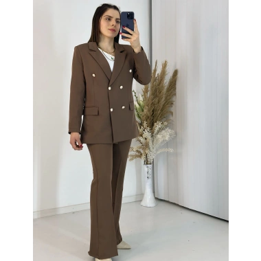 Kahve Blazer Ceket Takım