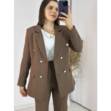 Kahve Blazer Ceket Takım