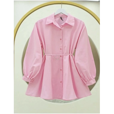 Kalp Kemerli Gömlek Pembe