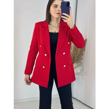 Kırmızı Blazer Ceket Takım