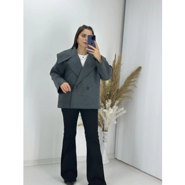 Massi Kısa Kaşe Kaban - Antrasit