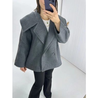 Massi Kısa Kaşe Kaban - Antrasit