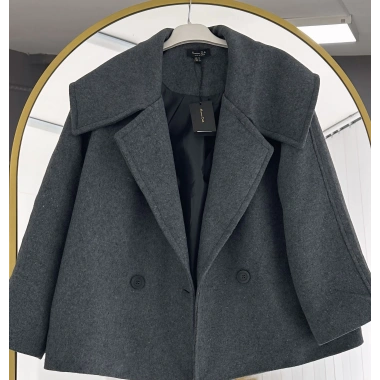 Massi Kısa Kaşe Kaban - Antrasit