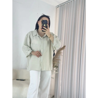 Mint Yeşili Ayrobin Salaş Gömlek