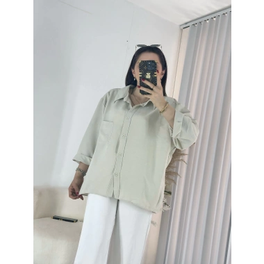 Mint Yeşili Ayrobin Salaş Gömlek