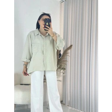 Mint Yeşili Ayrobin Salaş Gömlek