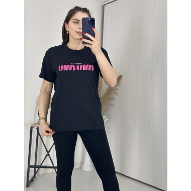 Mıu Siyah Oversize Tshirt