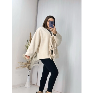 Önü Bağlamalı Kaşe Ceket