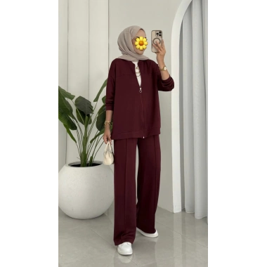 Oysho muadil fermuarlı takım bordo