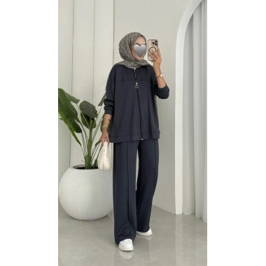 Oysho muadil fermuarlı takım gri