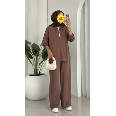 Oysho muadil fermuarlı Takım kahve