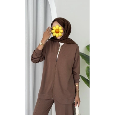 Oysho muadil fermuarlı Takım kahve