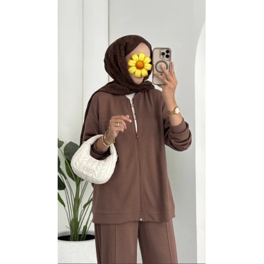 Oysho muadil fermuarlı Takım kahve