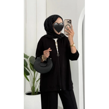 Oysho muadil fermuarlı takım siyah