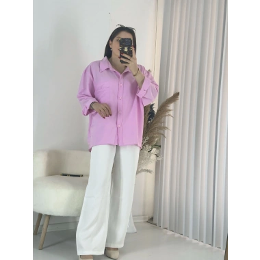 Pembe Ayrobin Salaş Gömlek