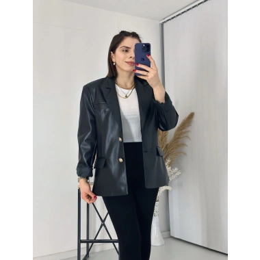 Premium Kalite Gold Düğme Blazer Ceket