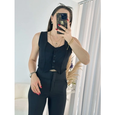 Siyah Likralı Yelek