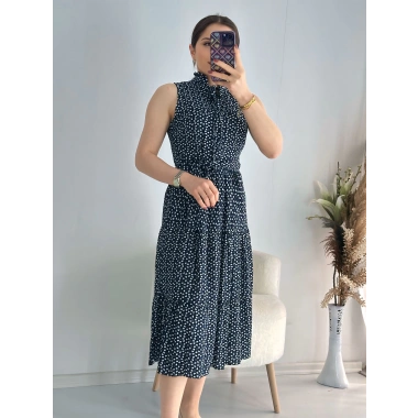 Siyah Puantiyeli Elbise