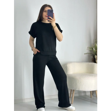 Siyah Rahat Modal Eşofman Takım