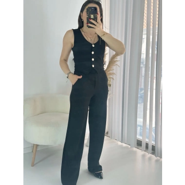 Siyah Yelek Pantolon İkili Takım