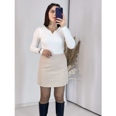 Taş Kırçıllı Kaşe Etek