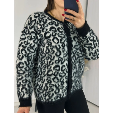 Tüylü Leopar Hırka