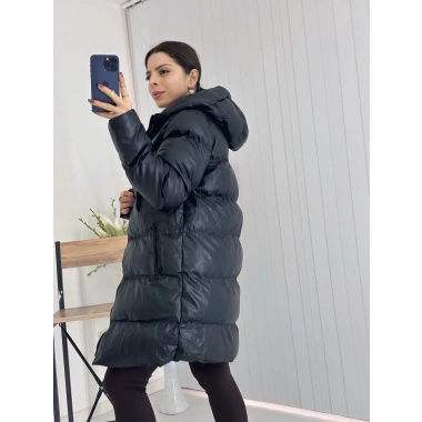 Uzun Deri Şişme Mont