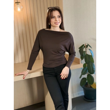 Kahve Kayık Yaka Oysho Kumaş Bady