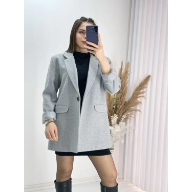 Açık Gri Oversize Ceket