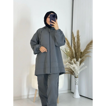 Fermuarlı İkili Takım Antrasit