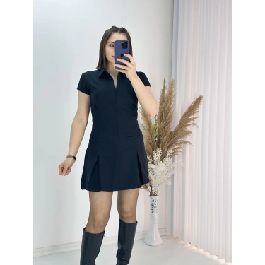 Fermuarlı Mini Elbise