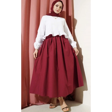 Fırfırlı Müslin Bluz Beyaz