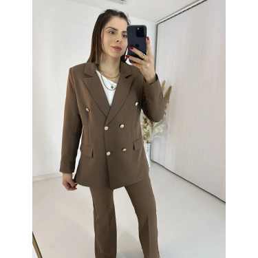 Kahve Blazer Ceket Takım