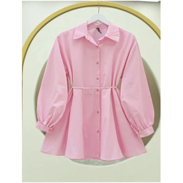 Kalp Kemerli Gömlek Pembe