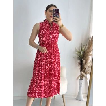 Kırmızı Puantiyeli Elbise