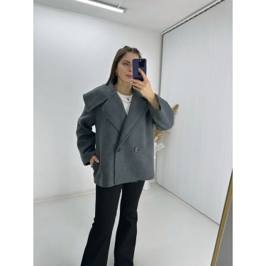 Massi Kısa Kaşe Kaban - Antrasit