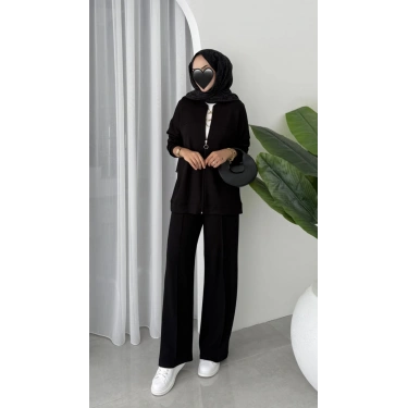 Oysho muadil fermuarlı takım siyah