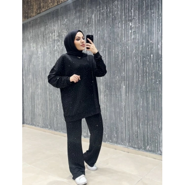 Oysho taşlı takım siyah