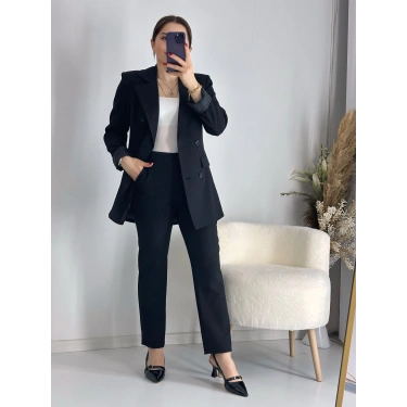 Siyah Düğmeli Ceket Takım