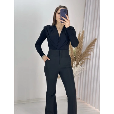 Vatkalı Kravuze V Yaka Çıtçıtlı Bady