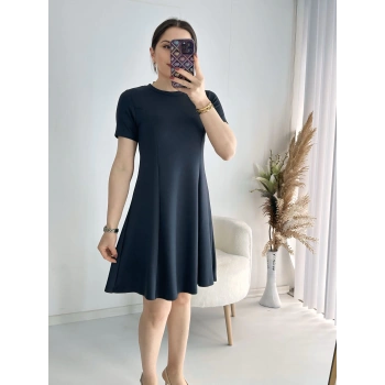 Antrasit Trend Midi Elbise