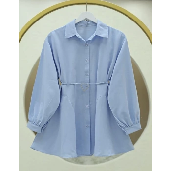 Kalp Kemerli Gömlek Bebe mavi