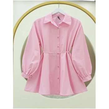 Kalp Kemerli Gömlek Pembe